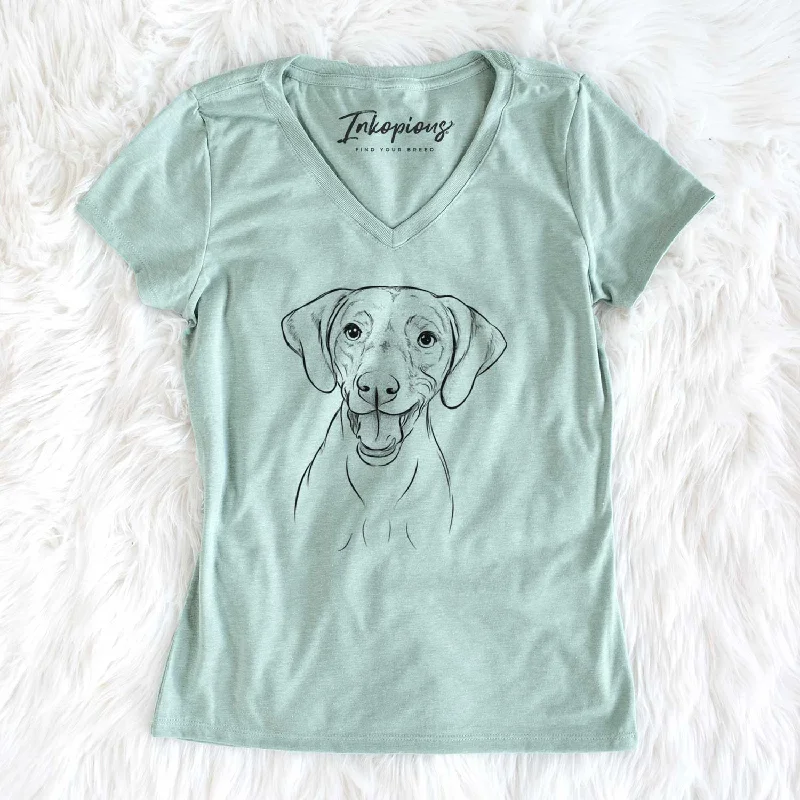 Bare Ruby the Vizsla - Women's V-neck Shirt-- Front Pockets Side Pockets Patch Pockets Bare Ruby the Vizsla - Women's V-neck Shirt-- Front Pockets Side Pockets Patch Pockets