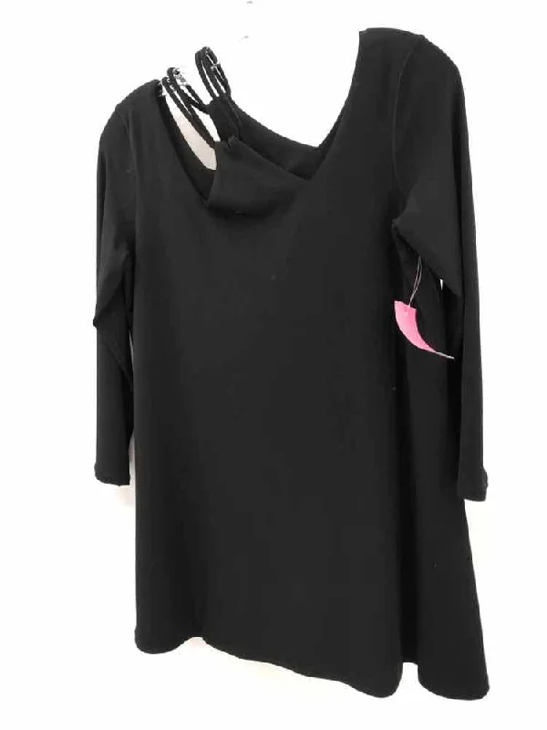 Pre-Owned Eva Varro Black Size Small Tunic Blouse Elegant Semi-Sheer Blouse
