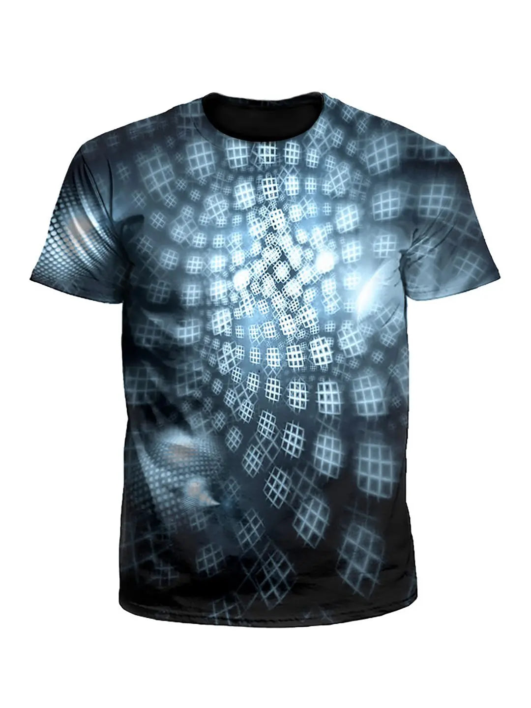 Honeycombs Geometric Fractal Unisex T-Shirt-- Hooded Caped Shawl Collar