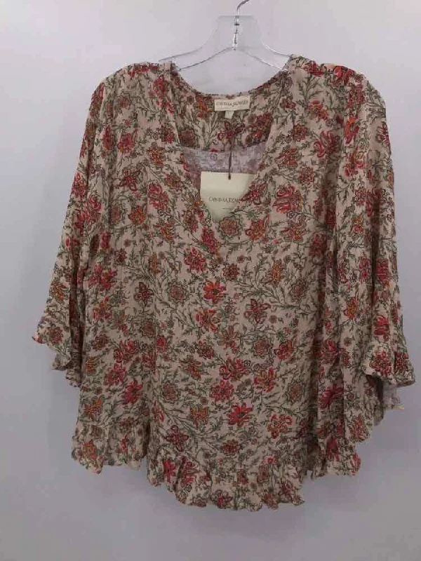 Pre-Owned Cynthia Rowley Tan Size Large Blouse Peter Pan Blouse