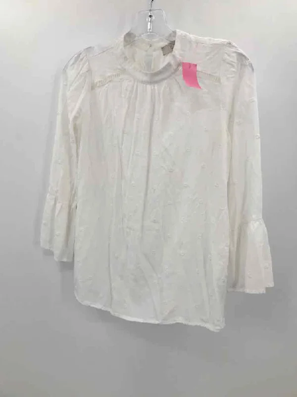 Pre-Owned Loft Ivory Size XSP Blouse Short Sleeve Blouse