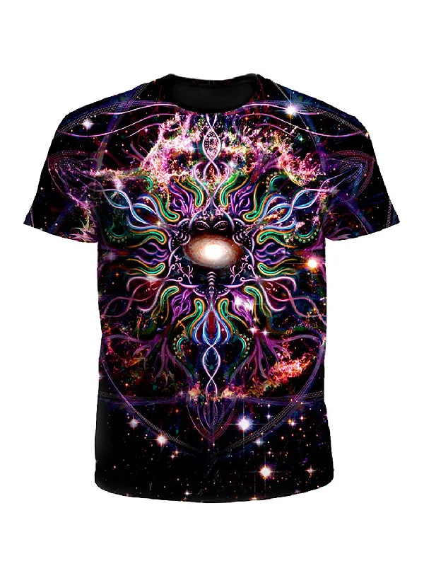 Nebudala Mandala Galaxy Unisex T-Shirt-- Asymmetrical Pockets Print