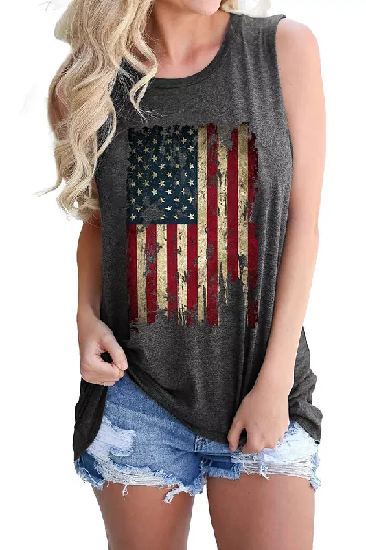 Flag T Shirt Tank-- Spandex Blend Rayon Blend Denim Blend