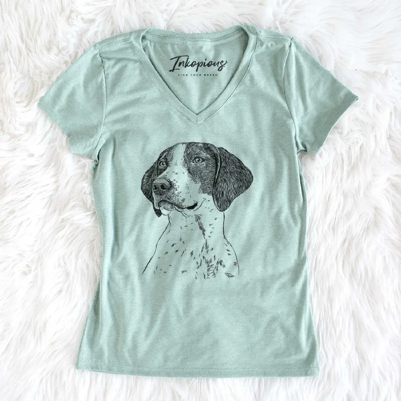 Bare Payton the Mixed Breed - Women's V-neck Shirt-- Handmade Hand-knitted Hand-woven Bare Payton the Mixed Breed - Women's V-neck Shirt-- Handmade Hand-knitted Hand-woven