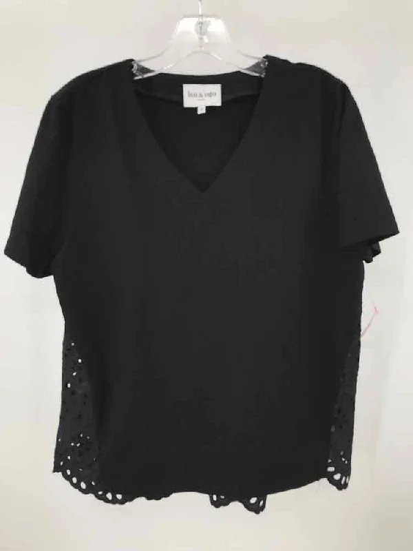 Pre-Owned Leo & Ugo Black Size 12/14 Blouse Delicate Bow Blouse