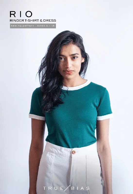 Rio Ringer T-Shirt & Dress Pattern -- True Bias Patterns-- Mesh Blend Leather Blend Suede Blend Rio Ringer T-Shirt & Dress Pattern -- True Bias Patterns-- Mesh Blend Leather Blend Suede Blend