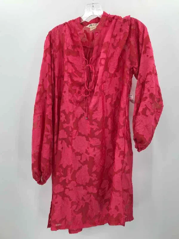 Pre-Owned Lucky & Coco Pink Size Large Tunic Blouse Frilled Cuff Blouse