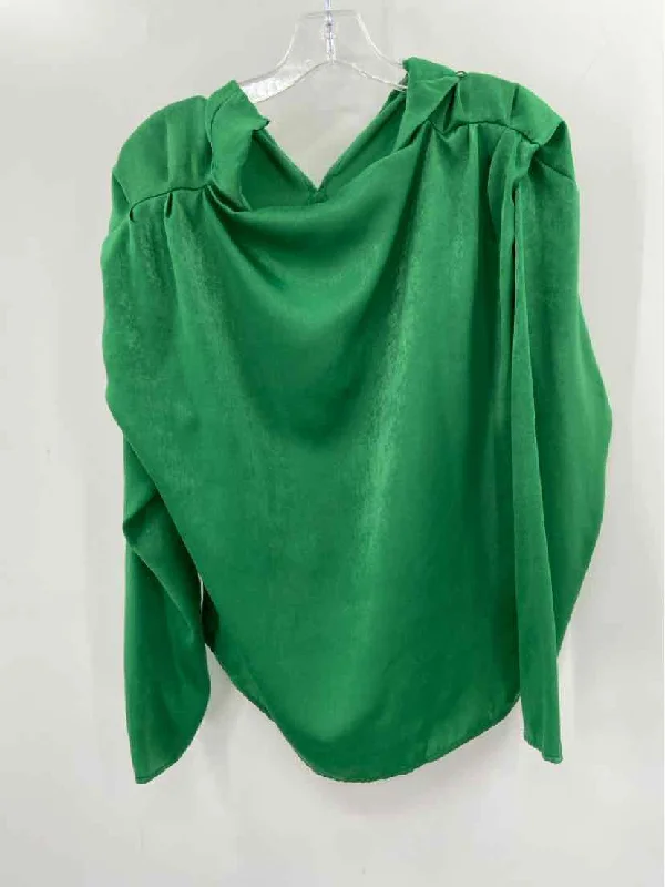 Pre-Owned Zara Green Size Small Blouse Frilled Cuff Blouse