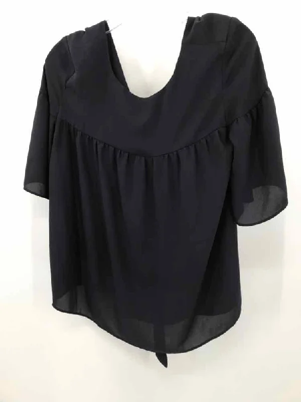 Pre-Owned Ann Taylor Navy Size Small Blouse Feminine Ruffle Blouse