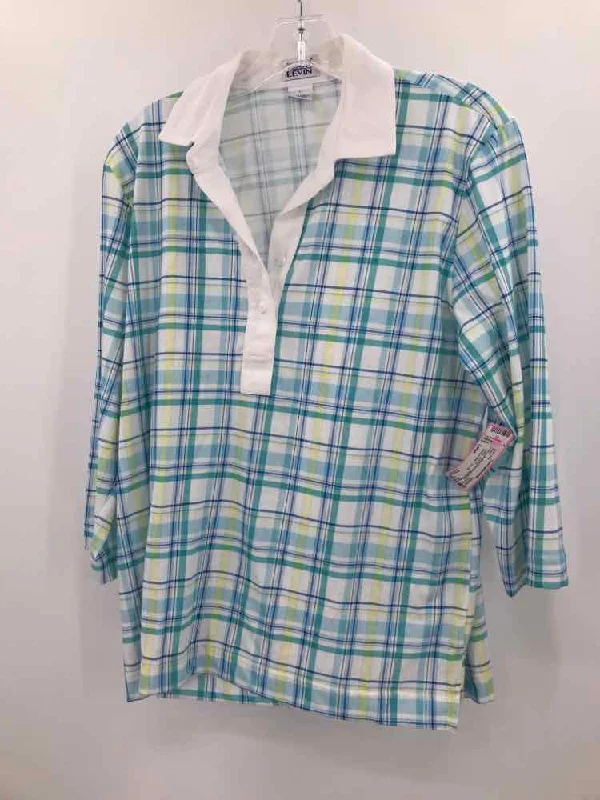 Pre-Owned Leon Levin Blue Size Large Blouse Boho Chic Blouse
