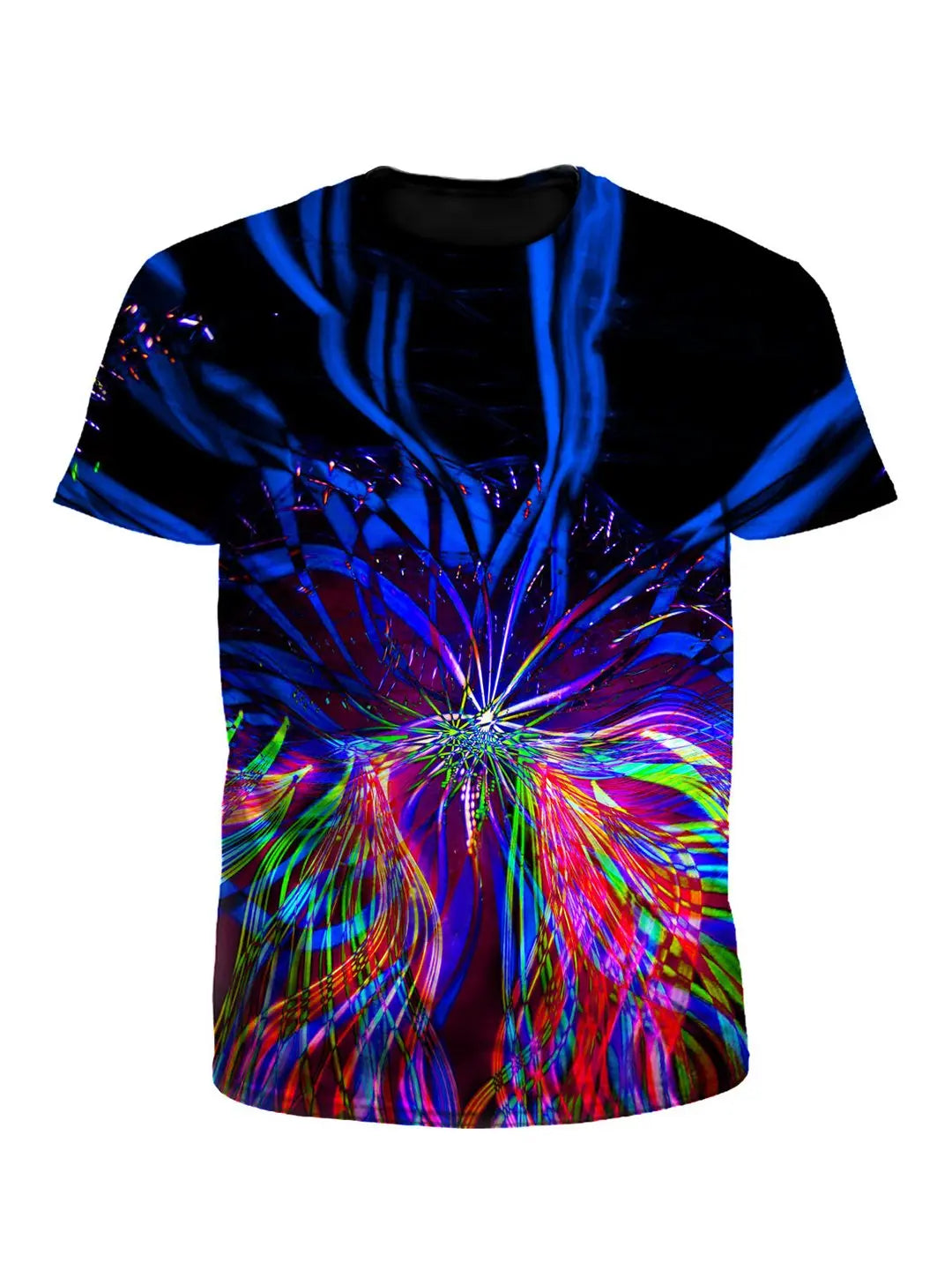 On One Psychedelic Light Show Unisex T-Shirt-- Thin T-Shirt Open Front Quick Dry