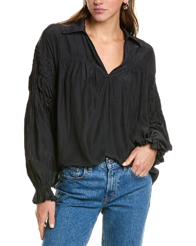 Ramy Brook Scarlett Blouse Chic Ruffle Blouse