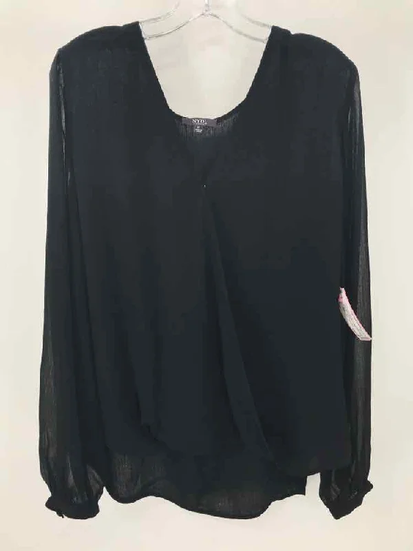 Pre-Owned NYDJ Black Size XL Long Sleeve Blouse Loose Oversized Blouse