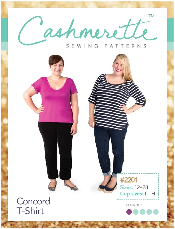 Concord T- Shirt Pattern #2201 by Cashmerette-- Spandex Blend Rayon Blend Denim Blend Concord T- Shirt Pattern #2201 by Cashmerette-- Spandex Blend Rayon Blend Denim Blend