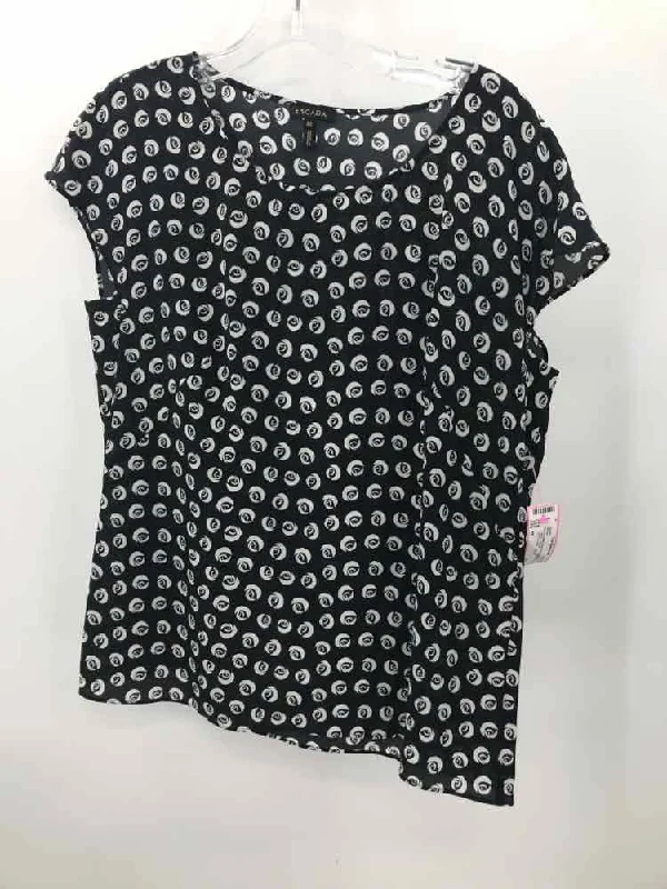 Pre-Owned Escada Black Size 40 Floral Blouse Wrap Front Blouse