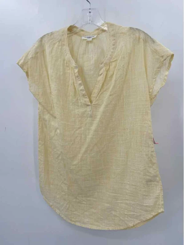 Pre-Owned Beach Lunch Lounge Yellow Size Small Blouse Elegant Semi-Sheer Blouse