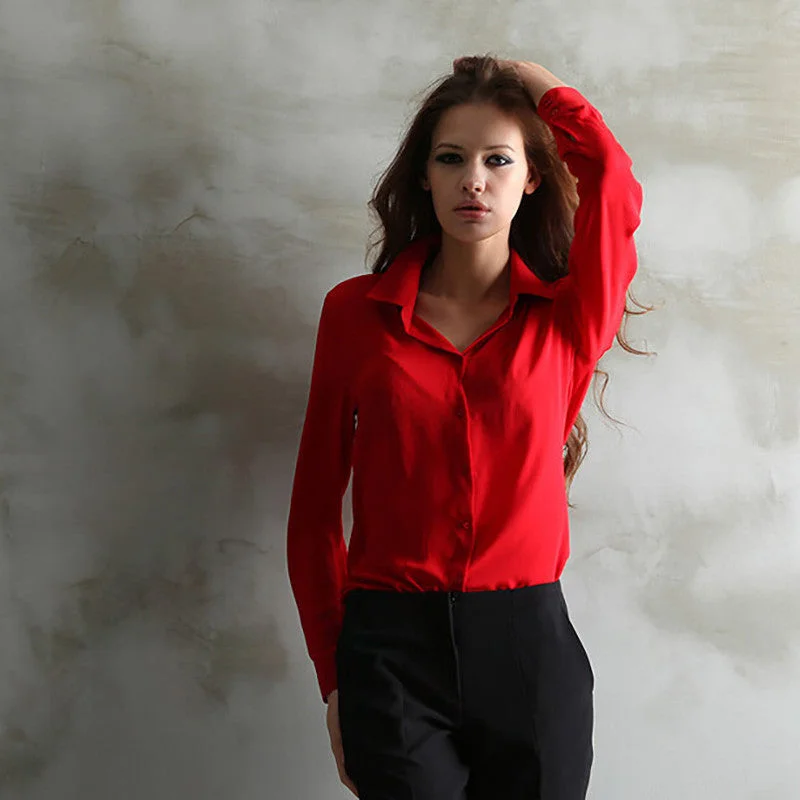 women summer solid blouse shirt casual slim workwear elegant chiffon blusas femininas tops ladies formal blouse plus size Lightweight Linen Blouse women summer solid blouse shirt casual slim workwear elegant chiffon blusas femininas tops ladies formal blouse plus size Lightweight Linen Blouse