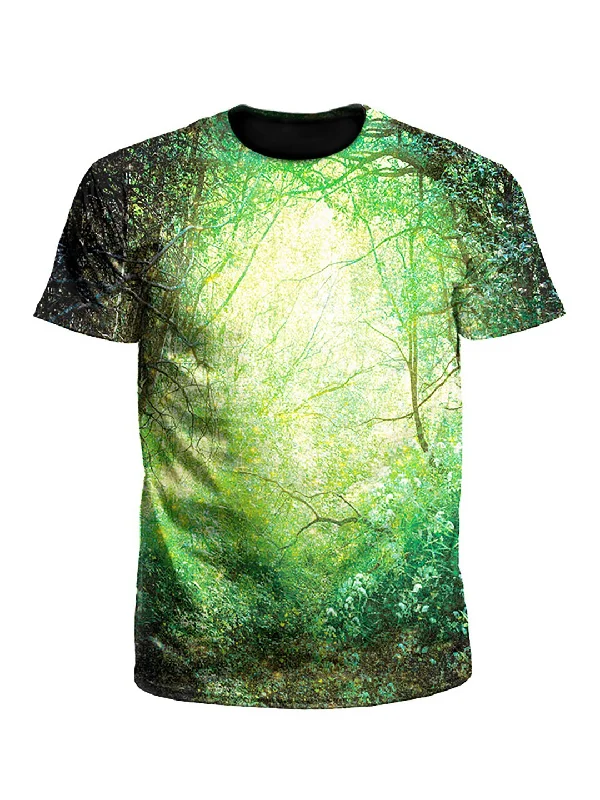 Special Place Enchanted Spring Forest Unisex T-Shirt-- Mesh Canvas Denim
