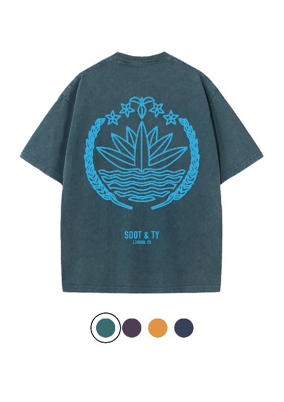 Soot and Ty BD Shapla Velvet Print Relaxed Fit Stonewash T-shirt-- Fleece Nylon Spandex Soot and Ty BD Shapla Velvet Print Relaxed Fit Stonewash T-shirt-- Fleece Nylon Spandex
