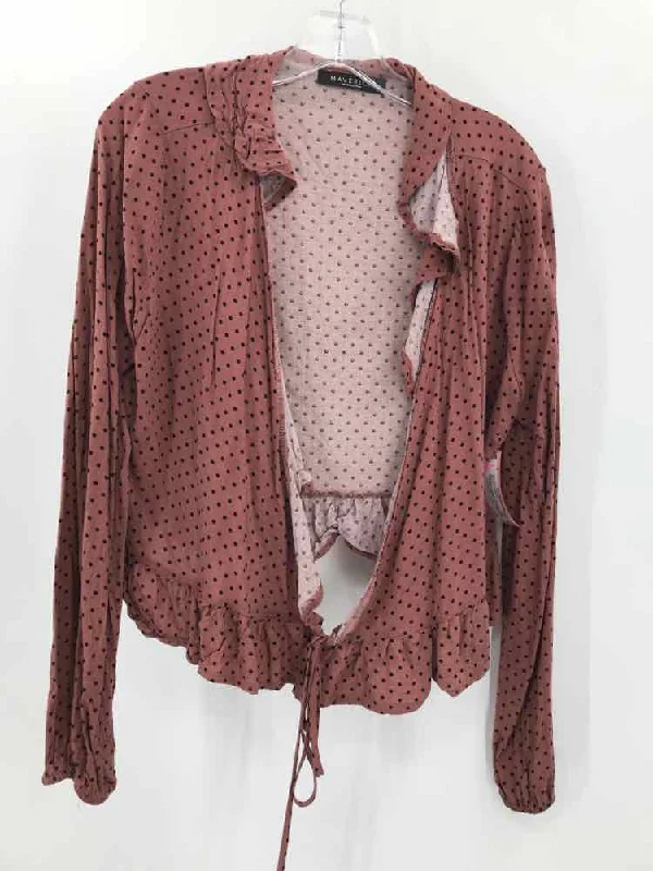 Pre-Owned Maverick Collection Pink Size Large Polka Dot Blouse Lightweight Linen Blouse Pre-Owned Maverick Collection Pink Size Large Polka Dot Blouse Lightweight Linen Blouse