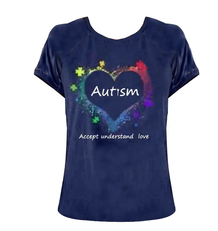 Adult Autism Shirt-- Plaid T-Shirt Polka Dot Checkered