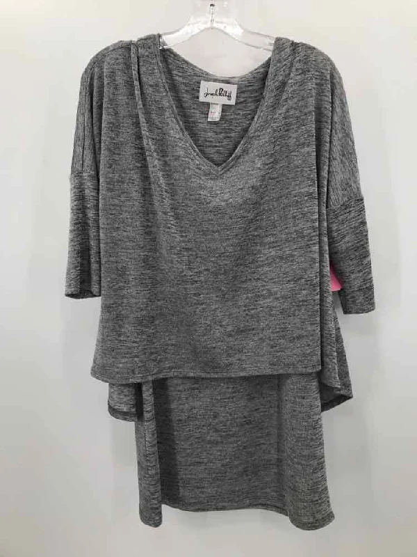 Pre-Owned Joseph Ribkoff Grey Size 8 Blouse Soft Pastel Blouse