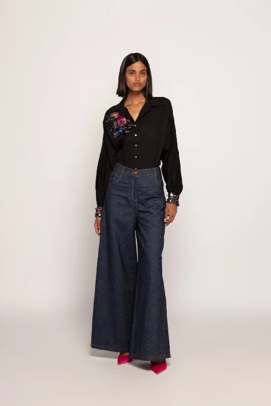 Hand Embroidered Mirrros, Thread And Tassle Detailed Batwing Shirt-- Graphic Embroidered Appliqued Hand Embroidered Mirrros, Thread And Tassle Detailed Batwing Shirt-- Graphic Embroidered Appliqued