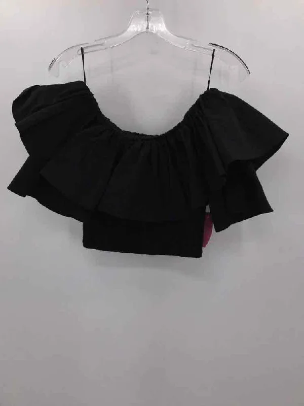 Pre-Owned Maverick Collection Black Size Small Blouse Feminine Satin Blouse