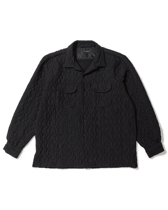 Engineered Garments Black Geo Quilt Classic Shirt-- Solid Color Striped Floral