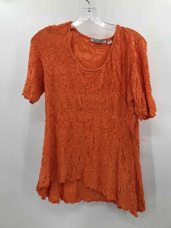 Pre-Owned Sno Skins Orange Size Medium Blouse Slim Fit Blouse