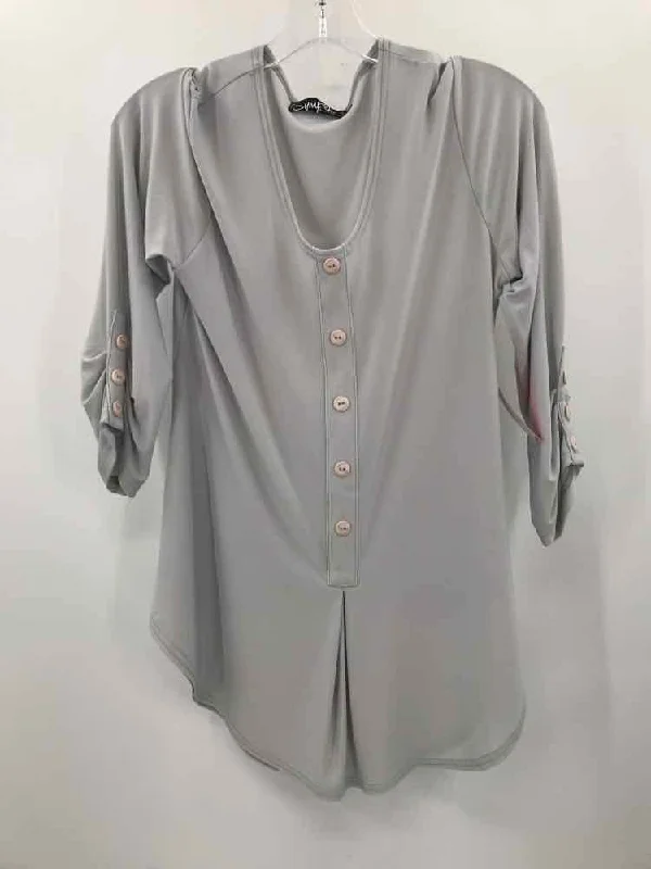 Pre-Owned Sympli Grey Size 10 Blouse Casual Relaxed Blouse