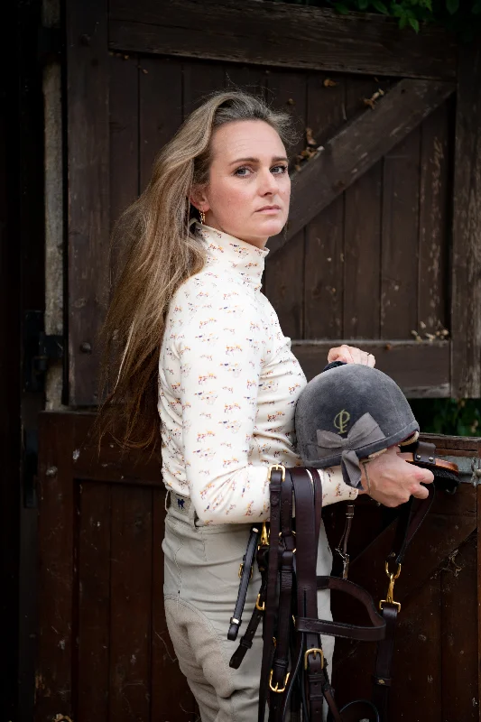 Ginger & Jardine X Glaze & Gordon Ruth Buchanan Collection 'The Hounds' Cosy Stock Shirt-- Handmade Hand-knitted Hand-woven