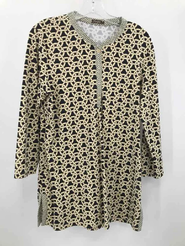Pre-Owned J Mclaughlin Black Size Large Tunic Blouse Slim Fit Blouse