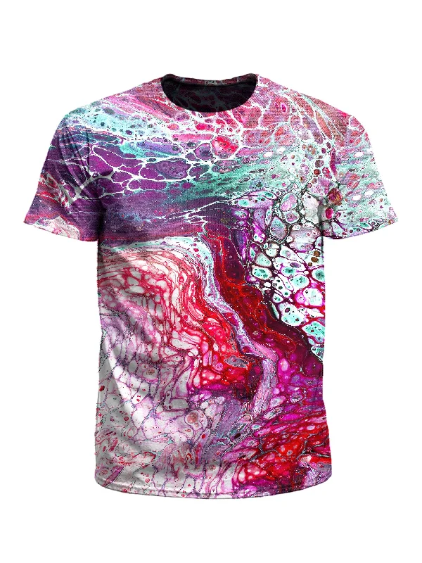 Flow Marbled Paint T-Shirt-- Mesh Blend Leather Blend Suede Blend