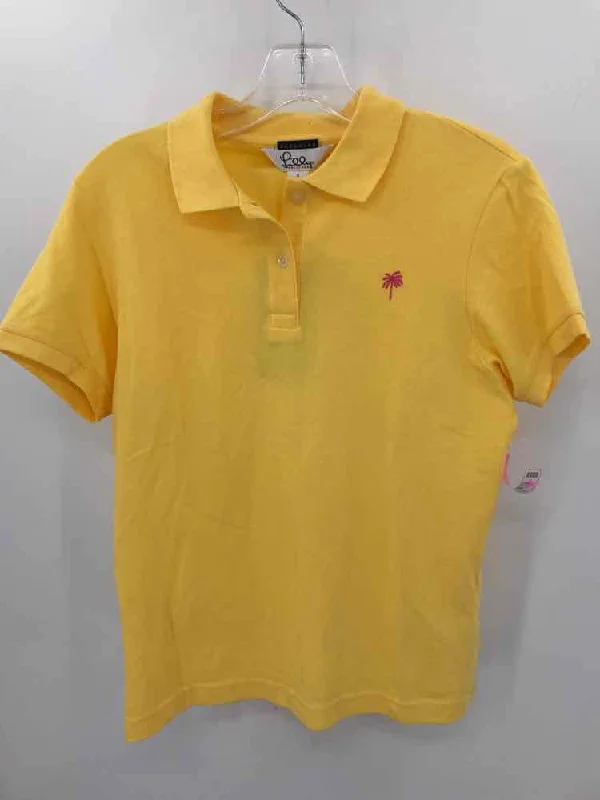Pre-Owned Lilly Pulitzer Yellow Size Small Polo Blouse Casual Button Blouse