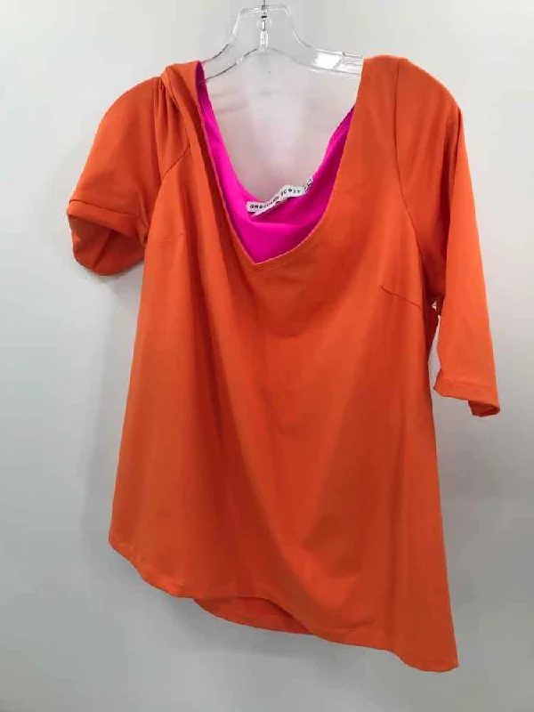 Pre-Owned Gretchen Scott Orange Size XL Blouse Satin Bow Blouse