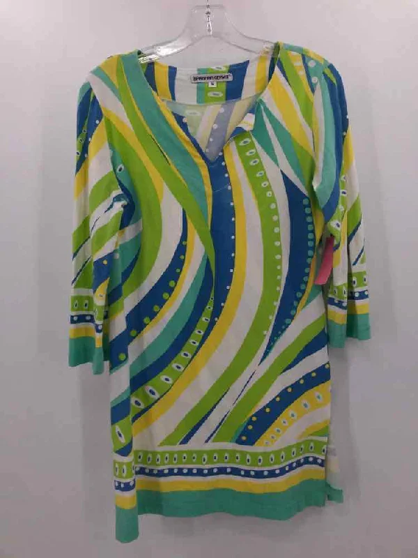 Pre-Owned Barbara Gerwit Green Size Medium Tunic Blouse Soft Knit Blouse