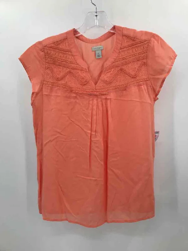 Pre-Owned Hinge Orange Size XS Blouse Casual Stripe Blouse