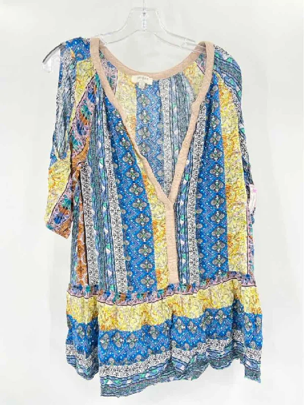 Pre-Owned Umgee Blue Size Small Tunic Blouse Gathered Detail Blouse