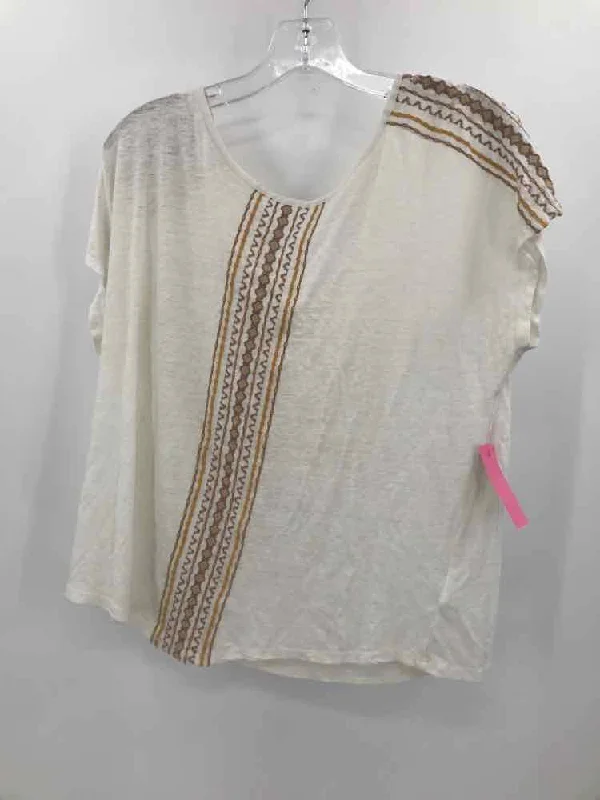 Pre-Owned Artisan NY White Size Medium Blouse Peter Pan Blouse