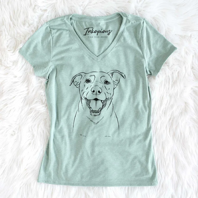 Bare Pele the Lab Mix - Women's V-neck Shirt-- Fleece Nylon Spandex