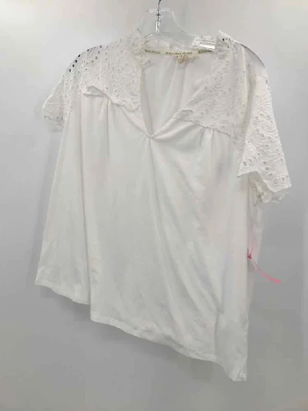 Pre-Owned Kiko White Size Large Blouse Embellished Collar Blouse