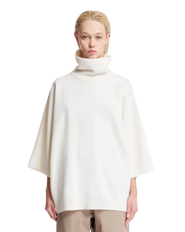 T-shirt Bianca Oversize-- Asymmetrical Pockets Print