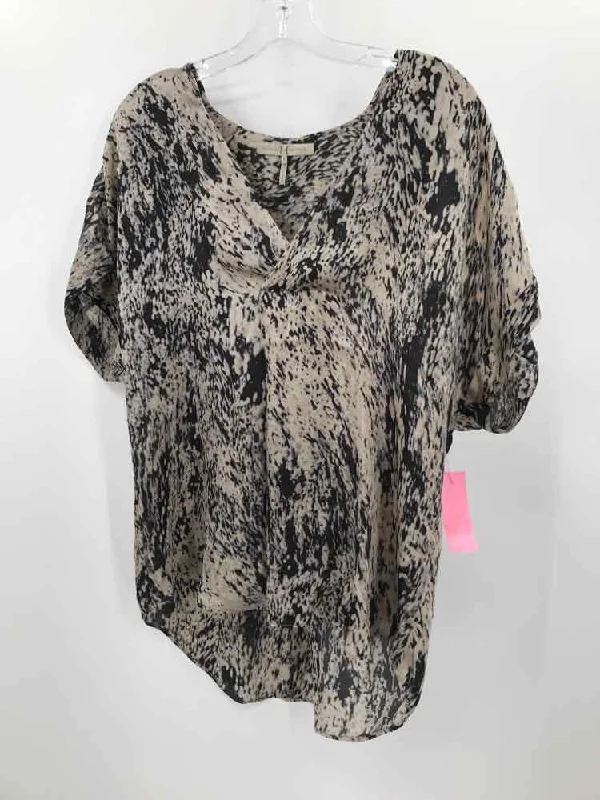 Pre-Owned Halston Heritage Black Size 8 Printed Blouse Sleeveless Summer Blouse