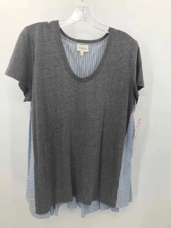 Pre-Owned Deletta Blue Size Medium Blouse Sweetheart Neck Blouse