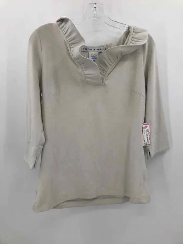 Pre-Owned Gretchen Scott Grey Size Medium Blouse Playful Puff Blouse