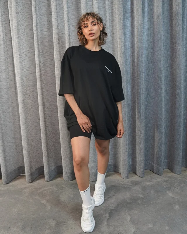 Womens 1958 Logo T-Shirt Black-- Elasticated Padded Insulated