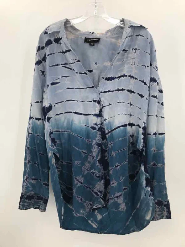 Pre-Owned Fifteen Twenty Blue Size Medium Long Sleeve Blouse Casual Relaxed Fit Blouse Pre-Owned Fifteen Twenty Blue Size Medium Long Sleeve Blouse Casual Relaxed Fit Blouse