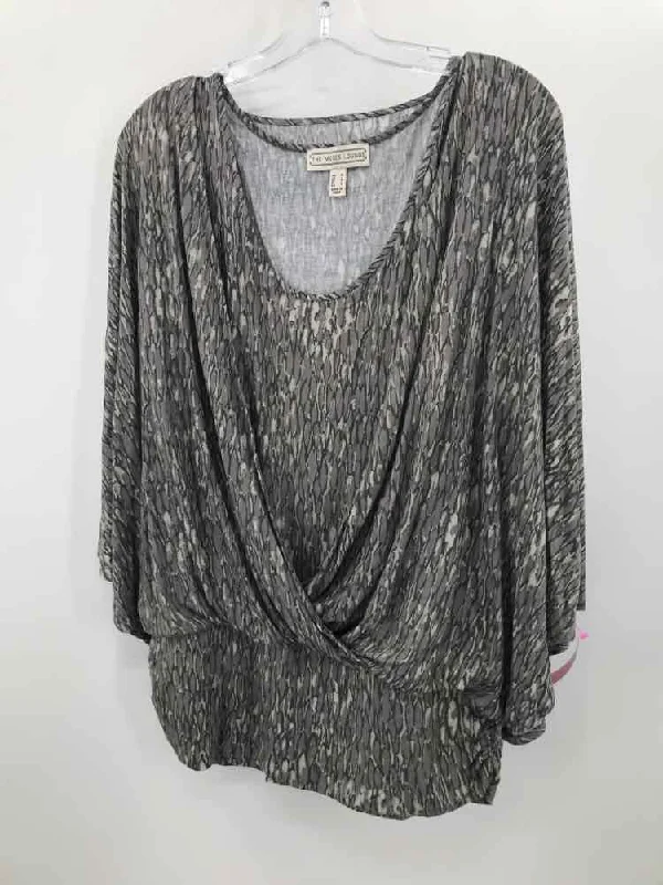 Pre-Owned The Muses Lounge Grey Size Medium Blouse Lightweight Tunic Blouse