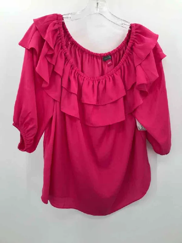 Pre-Owned Vince Camuto Pink Size Large Blouse Lightweight Floral Blouse